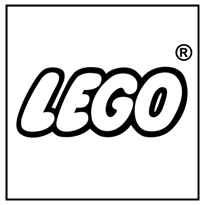 lego 1 logo black and white
